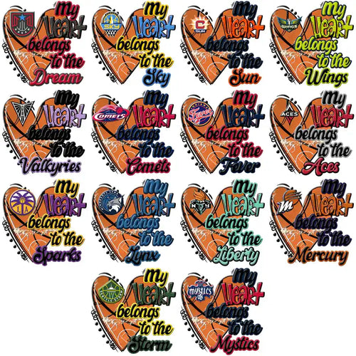 Basketball heart designs for DTF/DTG with team logos, print-ready PNG/SVG for instant download