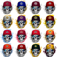 Load image into Gallery viewer, 118 College NCAA Smokin Skull PNG Designs Bundle
