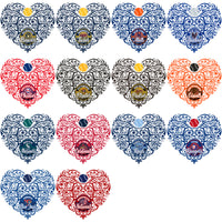 Load image into Gallery viewer, 30 Baseball Teams Fancy Heart Designs Bundle PNG
