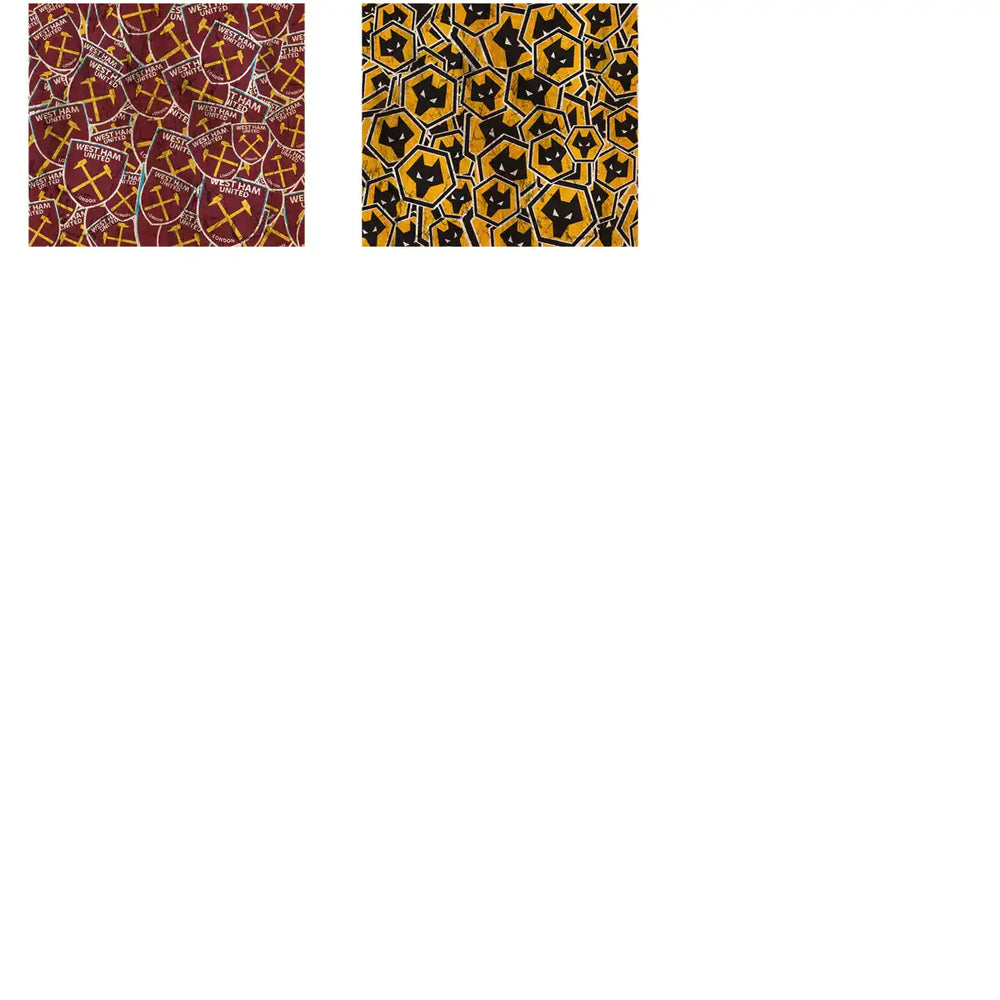 West Ham United and Wolves FC soccer club crest patterns for DTF, DTG, embroidery, tumbler wrap designs