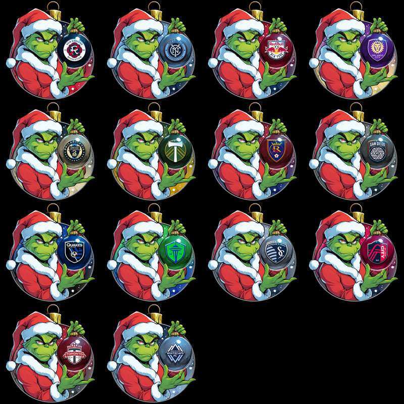 30 Soccer Teams Grinch v3 Designs Bundle PNG