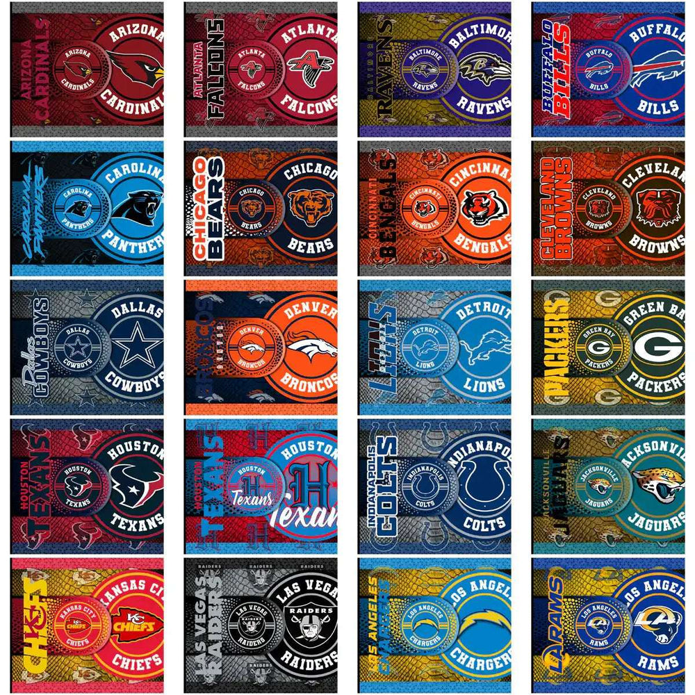 NFL team logos bundle for DTF/DTG and embroidery designs, print-ready PNG, PES, SVG formats