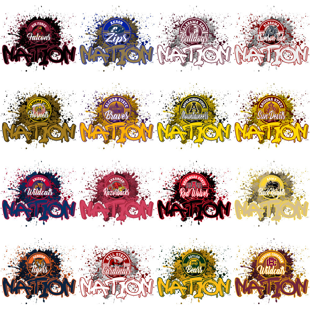 120 College NCAA Team Nation PNG Designs Bundle
