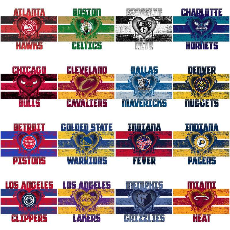 30 Basketball Teams Dripped Out Designs Bundle PNG