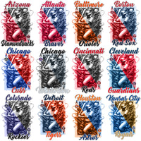 Load image into Gallery viewer, 30 Baseball Teams Playing Card Designs Bundle PNG
