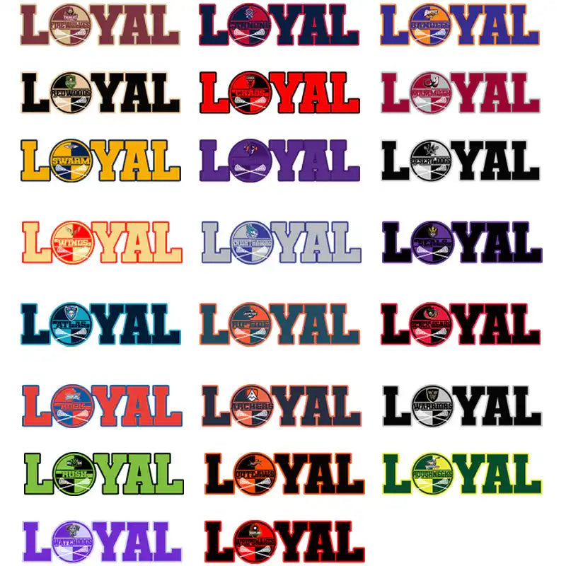 Loyal sports team logos in vibrant colors for DTF/DTG and embroidery designs