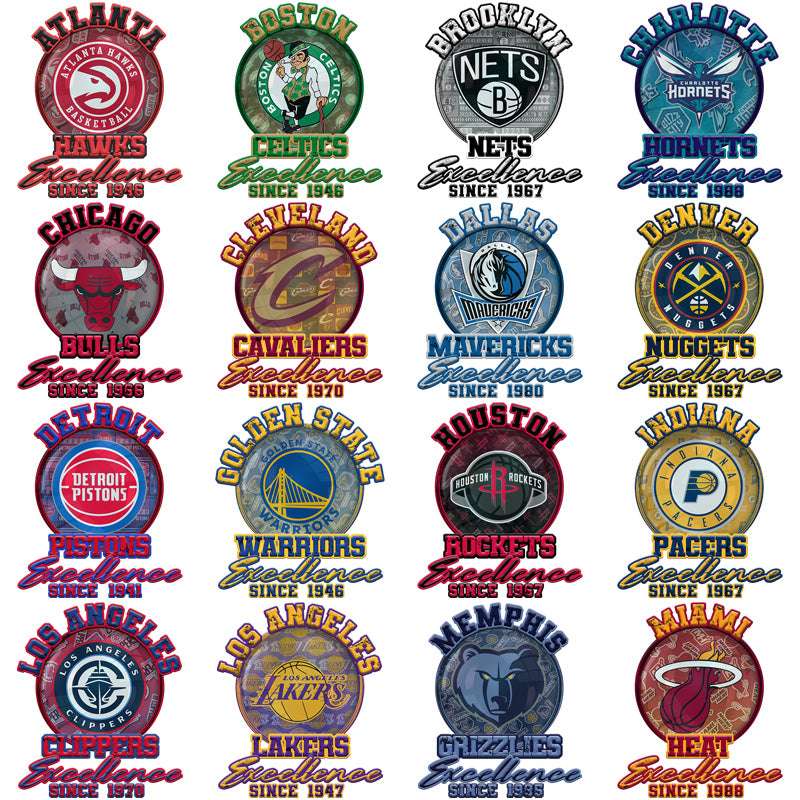 30 Basketball Teams Excellence Designs Bundle PNG