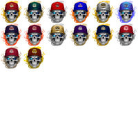 Load image into Gallery viewer, 118 College NCAA Smokin Skull PNG Designs Bundle
