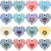 Load image into Gallery viewer, 32 Football Teams Fancy Heart Designs Bundle PNG
