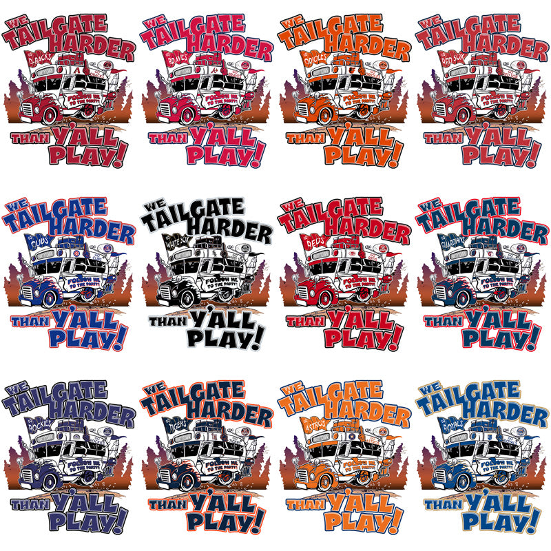 30 Baseball Teams Tailgate Bus Designs Bundle PNG