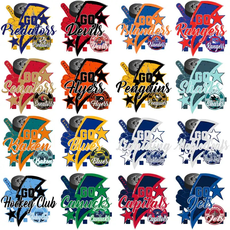 Go Team Hockey Designs: Print-Ready DTF/DTG & Embroidery Bundles for NHL Fans