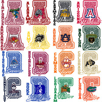 Load image into Gallery viewer, 57 College NCAA Teams Glitter Letter Designs Bundle PNG
