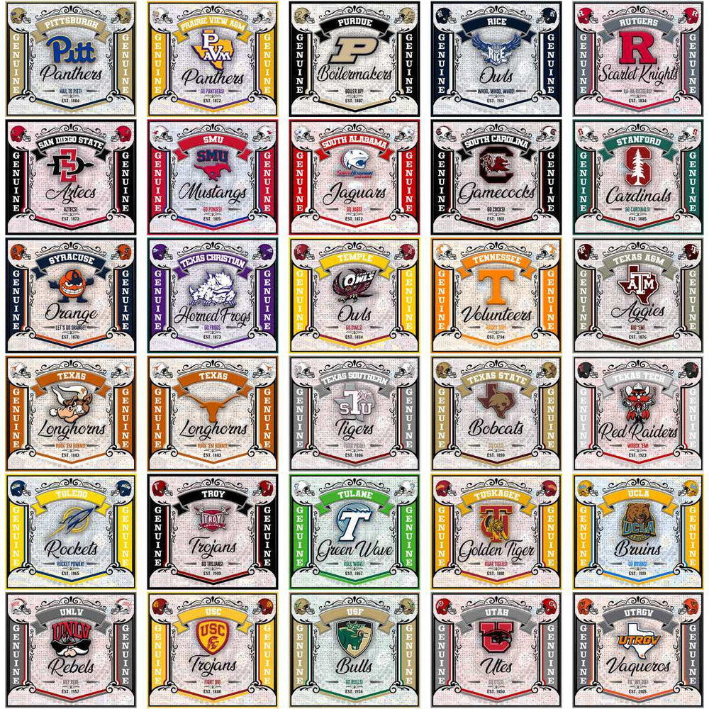 130 NCAA College Sports Bud Wrap Helmet Tumbler Wrap Bundle JPG
