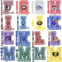 Load image into Gallery viewer, 57 College NCAA Teams Glitter Letter Designs Bundle PNG
