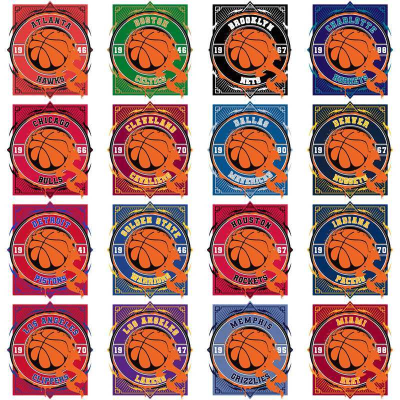 30 Basketball Teams Fire Ball Designs Bundle PNG