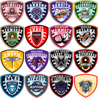 Load image into Gallery viewer, 23 Lacrosse League Shield Logo Designs Bundle PNG
