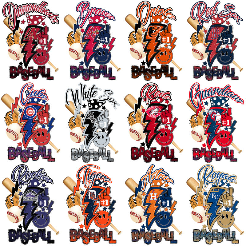 30 Baseball Teams Team Bolt Designs Bundle PNG