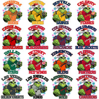 Load image into Gallery viewer, 32 Ice Hockey Teams Grinch Snowflakes Designs Bundle PNG
