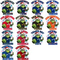 Load image into Gallery viewer, 30 Baseball Teams Grinch Snowflakes Designs Bundle PNG
