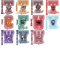Load image into Gallery viewer, 57 College NCAA Teams Glitter Letter Designs Bundle PNG
