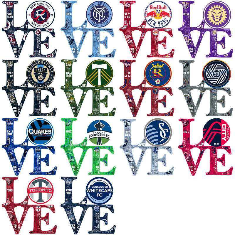 30 Soccer Teams LOVE Designs Bundle PNG