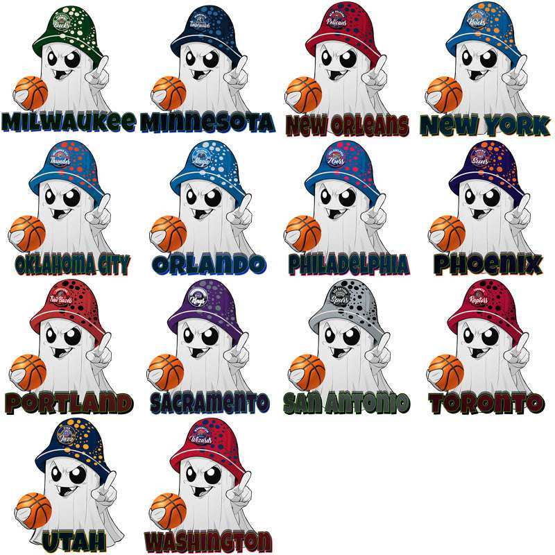30 Basketball Teams Ghost Town Designs Bundle PNG