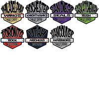 Load image into Gallery viewer, 23 Lacrosse League Shield v2 Designs Bundle PNG
