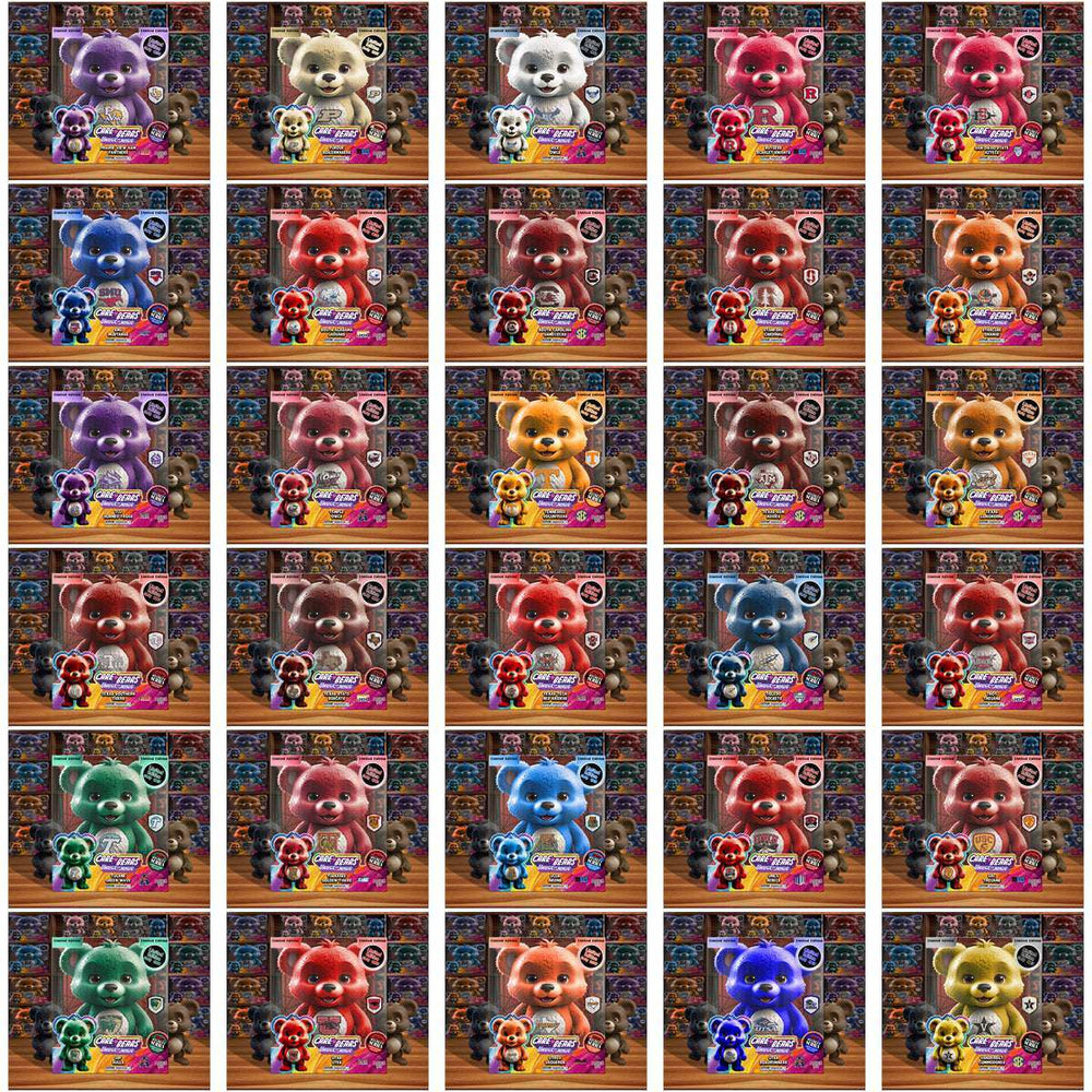 128 NCAA College Sports Care Bear Box Tumbler Wrap Bundle JPG