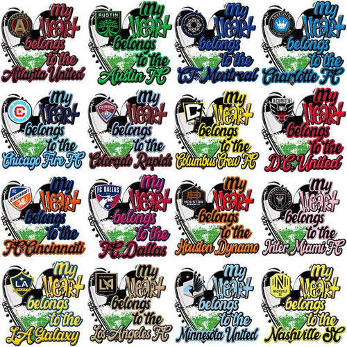 30 Soccer Teams My Heart Belongs Designs Bundle PNG