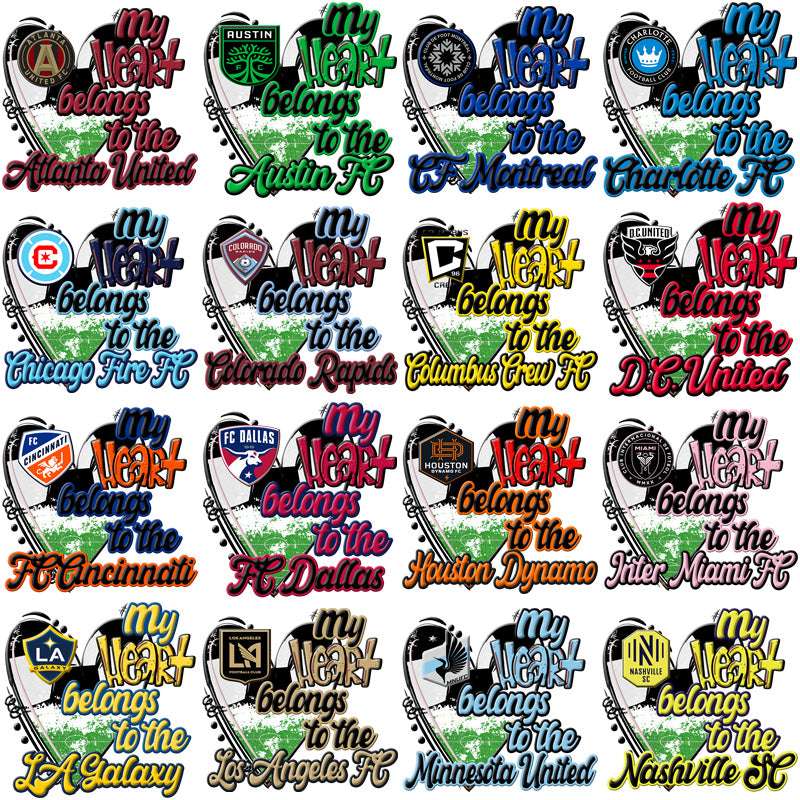 30 Soccer Teams My Heart Belongs Designs Bundle PNG