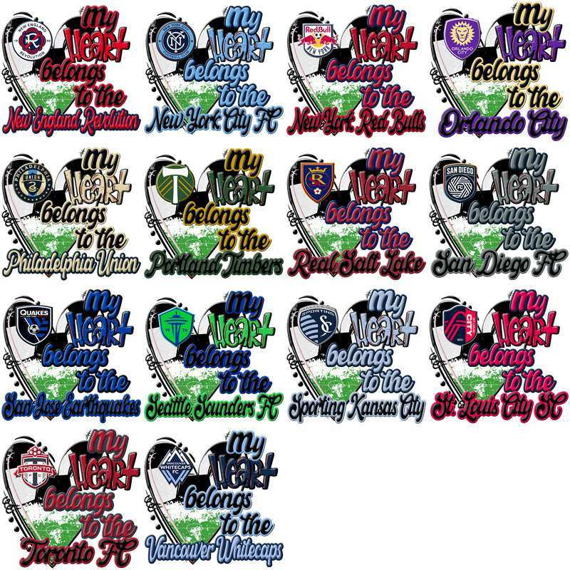 30 Soccer Teams My Heart Belongs Designs Bundle PNG