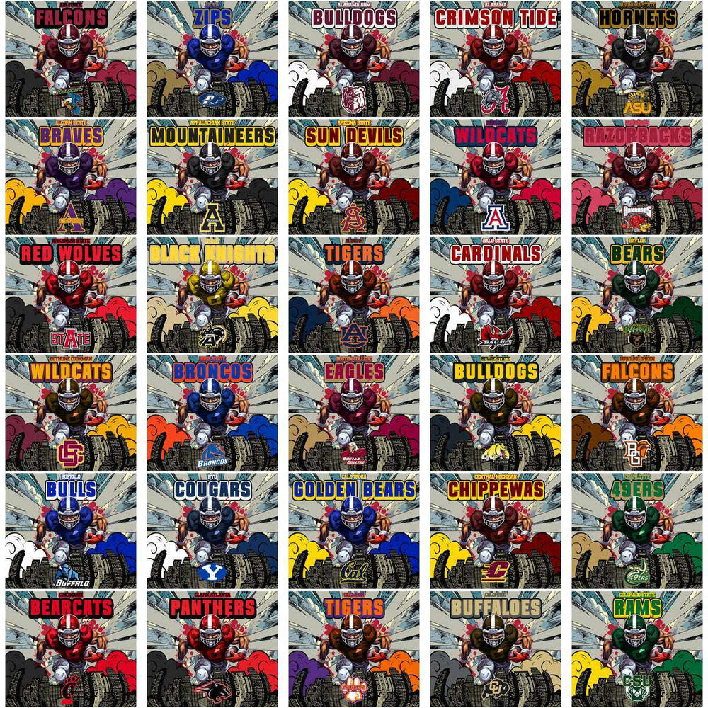 120 NCAA College Sports Comic Cover Foottball Helmet Tumbler Wrap Bundle JPG