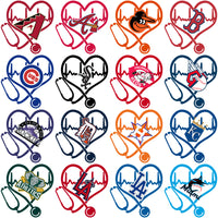 Load image into Gallery viewer, 30 Baseball Teams Heart Beat Designs Bundle PNG
