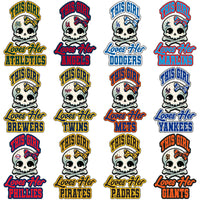Load image into Gallery viewer, 30 Baseball Teams This Girl Loves Designs Bundle PNG
