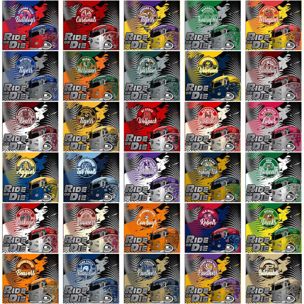 125 NCAA College Sports Ride or Die Wrap Tumbler Wrap Bundle JPG