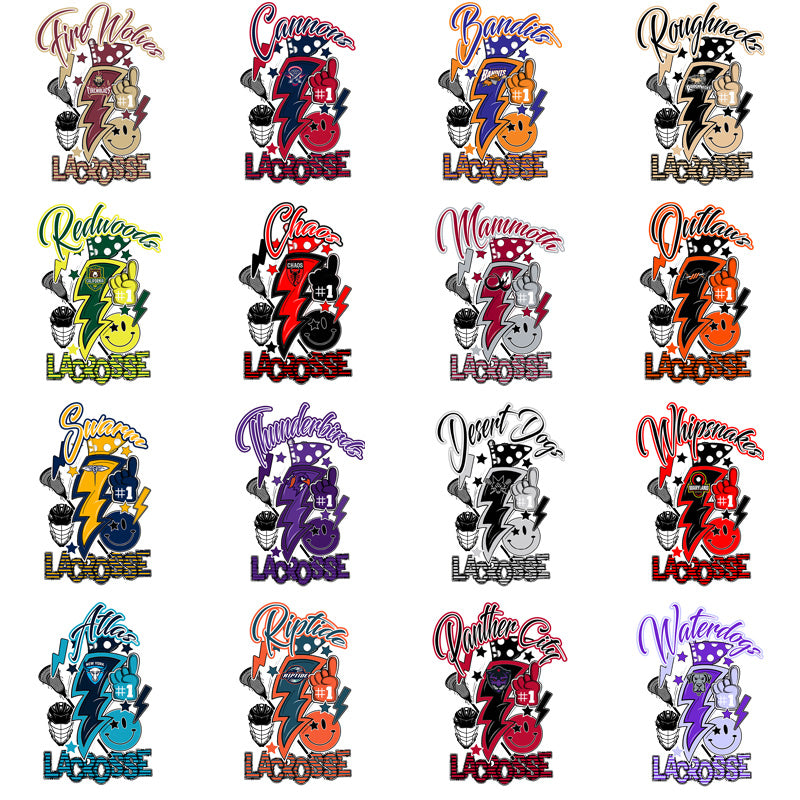 23 Lacrosse League Team Bolt Designs Bundle PNG