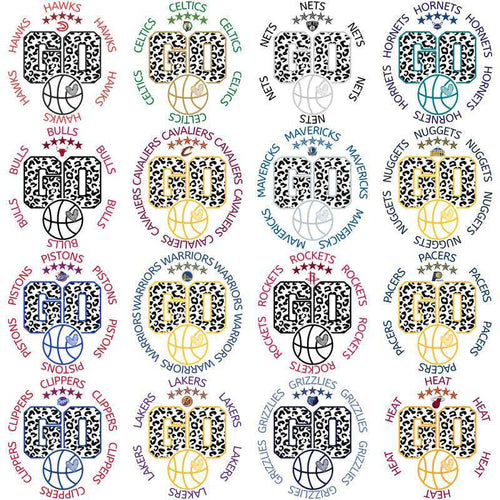 30 Basketball Teams Go Team Circle Designs Bundle PNG