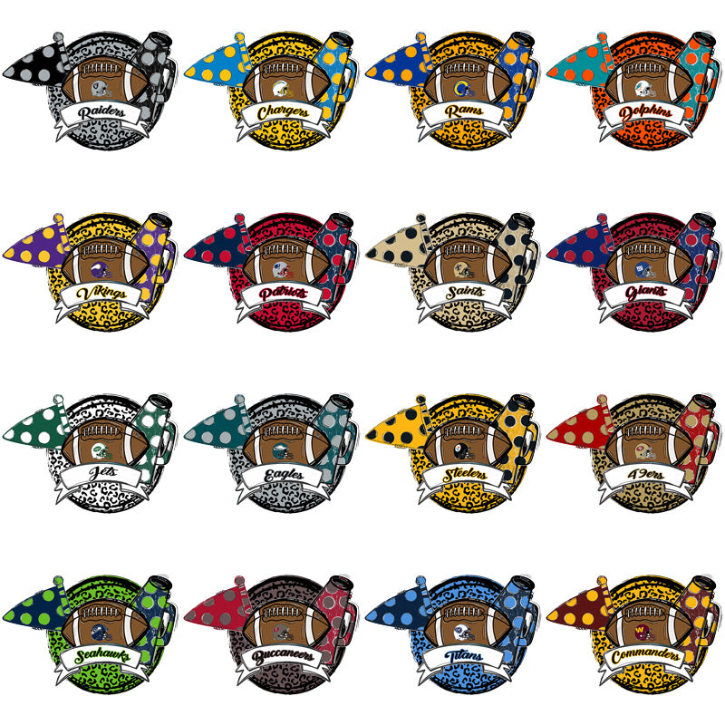 32 Football Teams Football Cheer Designs Bundle PNG