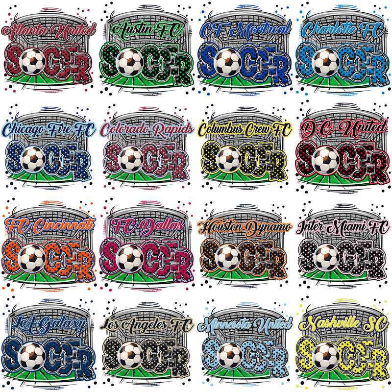 30 Soccer Teams Retro Goal Designs Bundle PNG