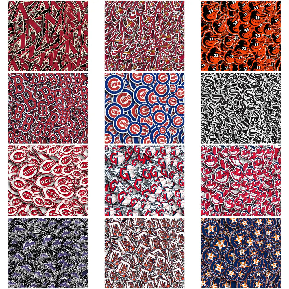 Baseball team logo patterns for DTF, DTG, embroidery & tumbler wraps — print-ready PNG, SVG, PES
