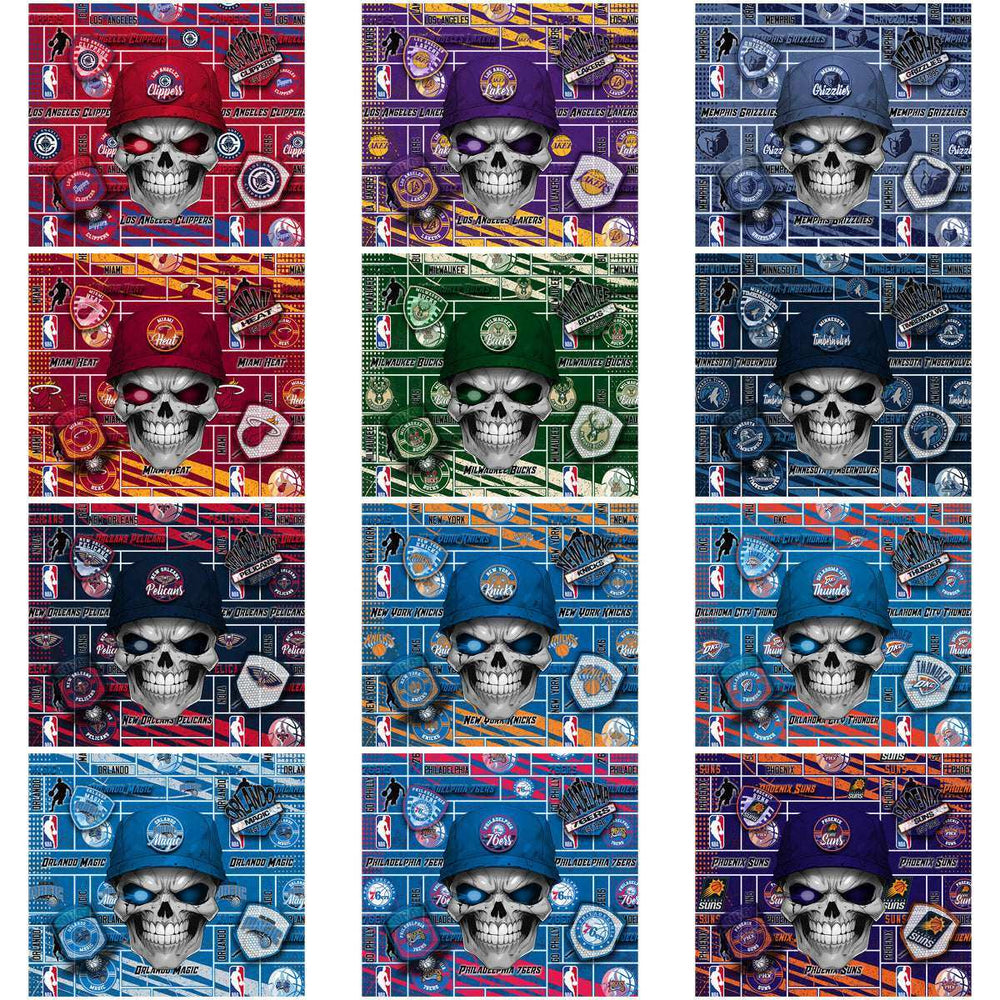 30 Basketball Teams Skull Wrap Tumbler Wrap Bundle JPG