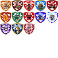 Load image into Gallery viewer, 62 College NCAA Teams Shield Logo Designs Bundle PNG
