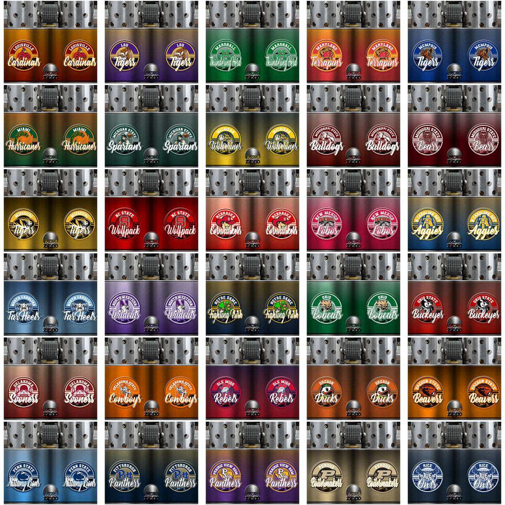 123 NCAA College Sports Zippo Lighter Tumbler Wrap Bundle JPG
