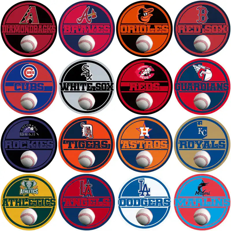 Baseball team logos with baseballs, ideal for DTF/DTG and embroidery designs