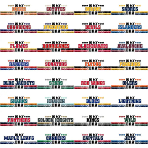 NHL team 'In My Era' designs for DTF, DTG, embroidery & tumbler wraps – print-ready PNG, SVG, PES