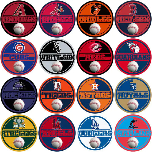 Baseball team logos with baseballs, ideal for DTF/DTG and embroidery designs