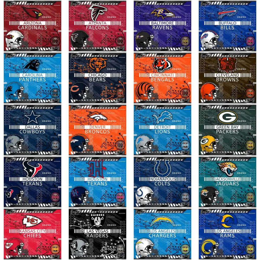 NFL team designs for DTF, DTG, embroidery & tumbler wraps — print-ready PNG, SVG, PES