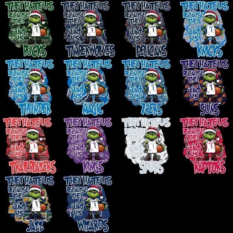 30 Basketball Teams Grinch They Hate Us Designs Bundle PNG