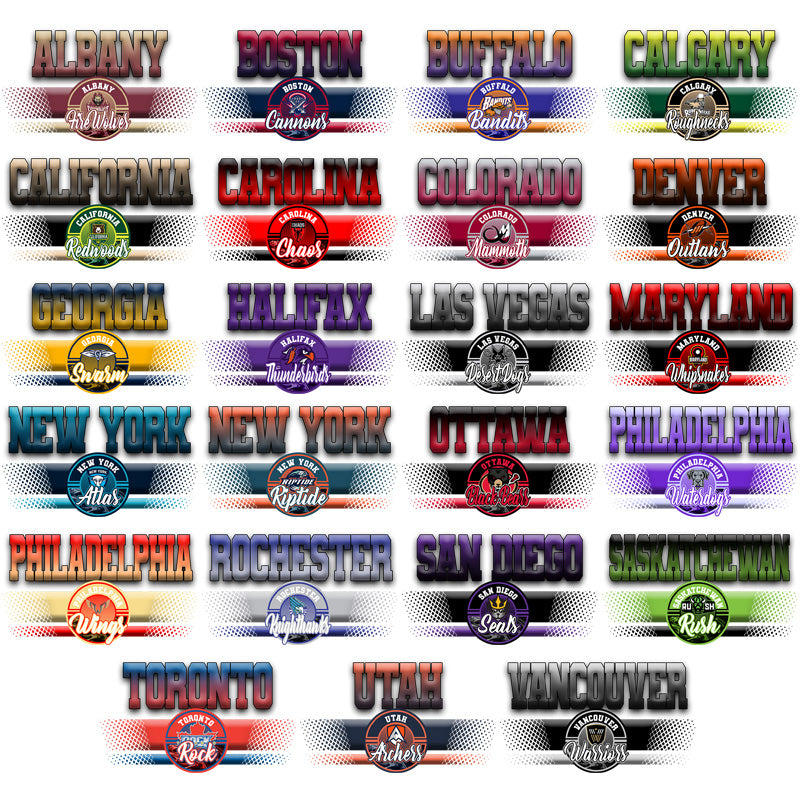23 Lacrosse League Team Stripe Designs Bundle PNG