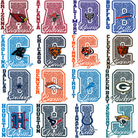 Load image into Gallery viewer, 32 Football Teams Glitter Letter Designs Bundle PNG

